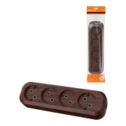 Колодка розеточная 4 гнезда 2П б/з 10А 250В «Эко» (бук) TDM