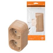 Блок на 2 гнезда 2П+З плоский 16А 250B «Эко» (сосна) TDM