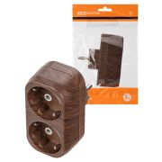 Блок на 2 гнезда 2П+З плоский 16А 250B «Эко» (бук) TDM