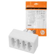 Блок на 4 гнезда 2П 2,5 А 250 B под плоскую вилку белый TDM