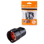 Кабельная розетка рифленая 2П+З 16А 250B черная TDM