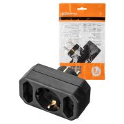 Блок на 3 гнезда: 1x2П+3 16 А + 2х2П 2,5 А под плоскую вилку 250 B черный TDM