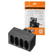 Блок на 4 гнезда 2П 2,5 А 250 B под плоскую вилку черный TDM