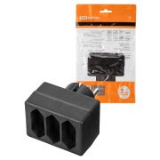 Блок на 3 гнезда 2П 2,5 А 250 B под плоскую вилку черный TDM