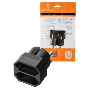 Блок на 2 гнезда 2П 2,5 А 250 B под плоскую вилку черный TDM