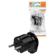 Вилка угловая с/з черная 16А 250В серии «Народная»