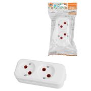 Колодка розеточная 2 гнезда 2П б/з 10А 250В белая серии «Народная»