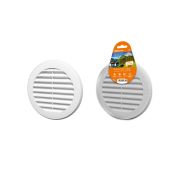 Решетка круглая с москитной сеткой, белая, с фланцем d125, внеш. D161 TDM