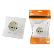 Розетка 2П+З 16А 250В (основание керамика) белая «Таймыр» TDM