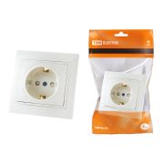Розетка 2П+З с защ. шт. 16А 250В (основание керамика) белая «Таймыр» TDM