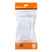 Розетка двойная 2П+З с защ. шт. и крышкой 16А 250В IP44 (основание пластик) белая «Таймыр» TDM