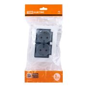 Розетка двойная 2П+З с защ. шт. и проз. крышкой 16А 250В IP44 (основание пластик) белая «Таймыр» TDM