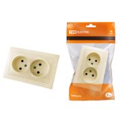 Розетка двойная 2П 10А 250В (основание керамика) сл. кость «Таймыр» TDM