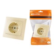 Розетка 2П+З с защ. шт. 16А 250В (основание керамика) сл. кость «Таймыр» TDM