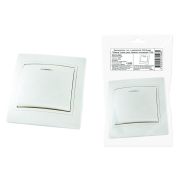 Выключатель 1 кл. с подсветкой 10А белый «Таймыр» (пром. упак., бакелит. основание) TDM