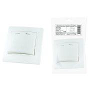 Выключатель 2 кл. с подсветкой 10А белый «Таймыр» (пром. упак,, бакелит. основание) TDM