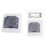 Розетка 2П+З с защ. шт. и крышкой 16А 250В IP44 белая «Таймыр» (пром. упак., бакелит. основание) TDM