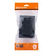 Розетка двойная 2П+З с защ. шт. и прозрачной крышкой 16А 250В IP44 антрацит «Таймыр» TDM