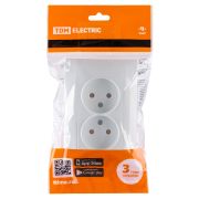 Розетка двойная 2П 10А 250В белая «Лама» TDM