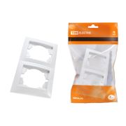 Рамка 2-х постовая вертикальная белая «Лама» TDM