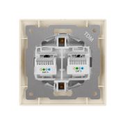 Розетка двойная телефонная RJ11  сл. кость «Лама» TDM