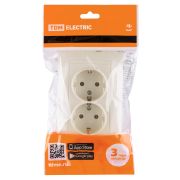 Розетка двойная 2П+З 16А 250В сл. кость «Лама» TDM