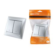 Выключатель на 2 направления 2 кл. 10А серебр. металлик «Лама» TDM