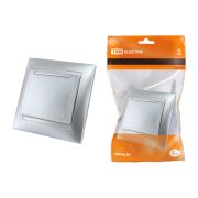 Розетка 2П+З 16А 250В IP44 с защ. шт. с крышкой серебр. металлик «Лама» TDM