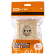 Розетка 2П 10А 250В с защ. шт. сосна «Лама» TDM