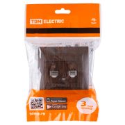 Розетка телефонная RJ11 + компьютерная RJ45 венге «Лама» TDM