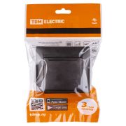 Розетка 2П+З 16А 250В IP44 с защ. шт. с крышкой шоколад «Лама» TDM