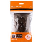 Розетка двойная 2П+З 16А 250В шоколад «Лама» TDM