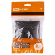 Розетка 2П+З 16А 250В + 2 USB порта 2,1А 5В шоколад «Лама» TDM