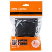 Выключатель 2 кл. с подсветкой 10А графит «Лама» TDM