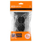 Розетка двойная 2П+З 16А 250В с защ. шт. старинное серебро «Лама» TDM