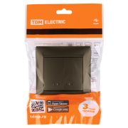 Выключатель 2 кл. с подсветкой 10А бронза «Лама» TDM