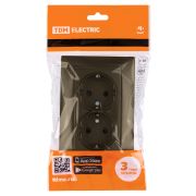 Розетка двойная 2П+З 16А 250В с защ. шт. бронза «Лама» TDM