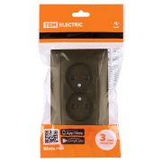 Розетка двойная 2П 10А 250В  бронза «Лама» TDM