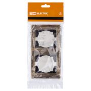 Рамка 2-х постовая вертикальная старинная бронза «Лама» TDM