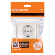 Розетка 2П+З 16А 250В с защитными шторками  перламутр «Лама» TDM