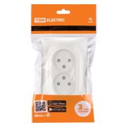 Розетка двойная 2П 10А 250В с защитными шторками  перламутр «Лама» TDM