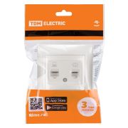 Розетка телефонная RJ11 + компьютерная RJ45 перламутр «Лама» TDM