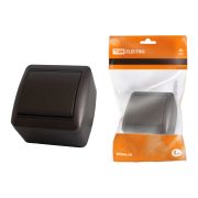 Выключатель 1-кл. открытой установки IP44 10А шоколад «Селигер» TDM