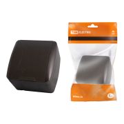 Розетка 2П+3 открытой установки IP54 16А с крышкой шоколад «Селигер» TDM