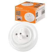 Выключатель скрытой установки фарфоровый поворотный перекрёстный с ручкой (бантик) 10А белый «Болонь» TDM