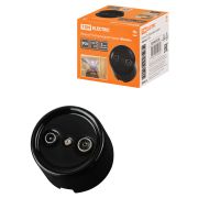 Розетка TV+R проходная черная «Болонь» TDM