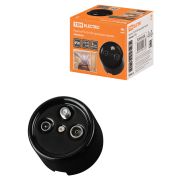 Розетка TV+R+ SAT проходная черная «Болонь» TDM