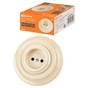Розетка скрытой установки фарфоровая 2П 10А 250В сл. кость «Болонь» TDM