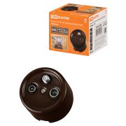 Розетка TV+R+ SAT проходная коричневая «Болонь» TDM