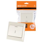 Выключатель 1 кл. на 2 направления с подсветкой 10А сл. кость «Ильмень»   TDM